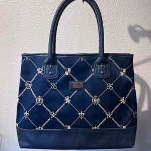 Tommy Hilfiger preppy navy blue tote bag